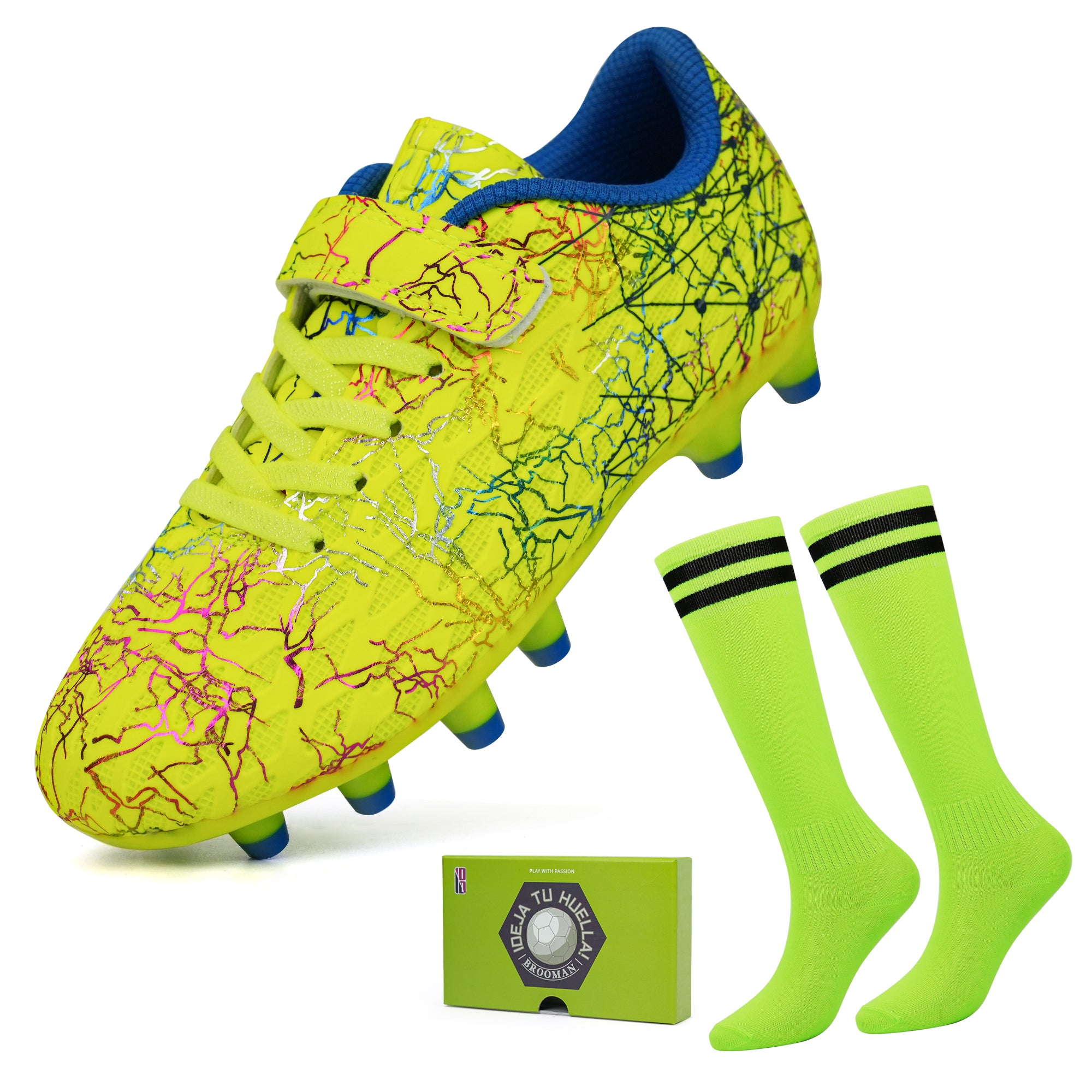 brooman Kids Firm Ground Soccer Cleats with Sock - JuniorJet