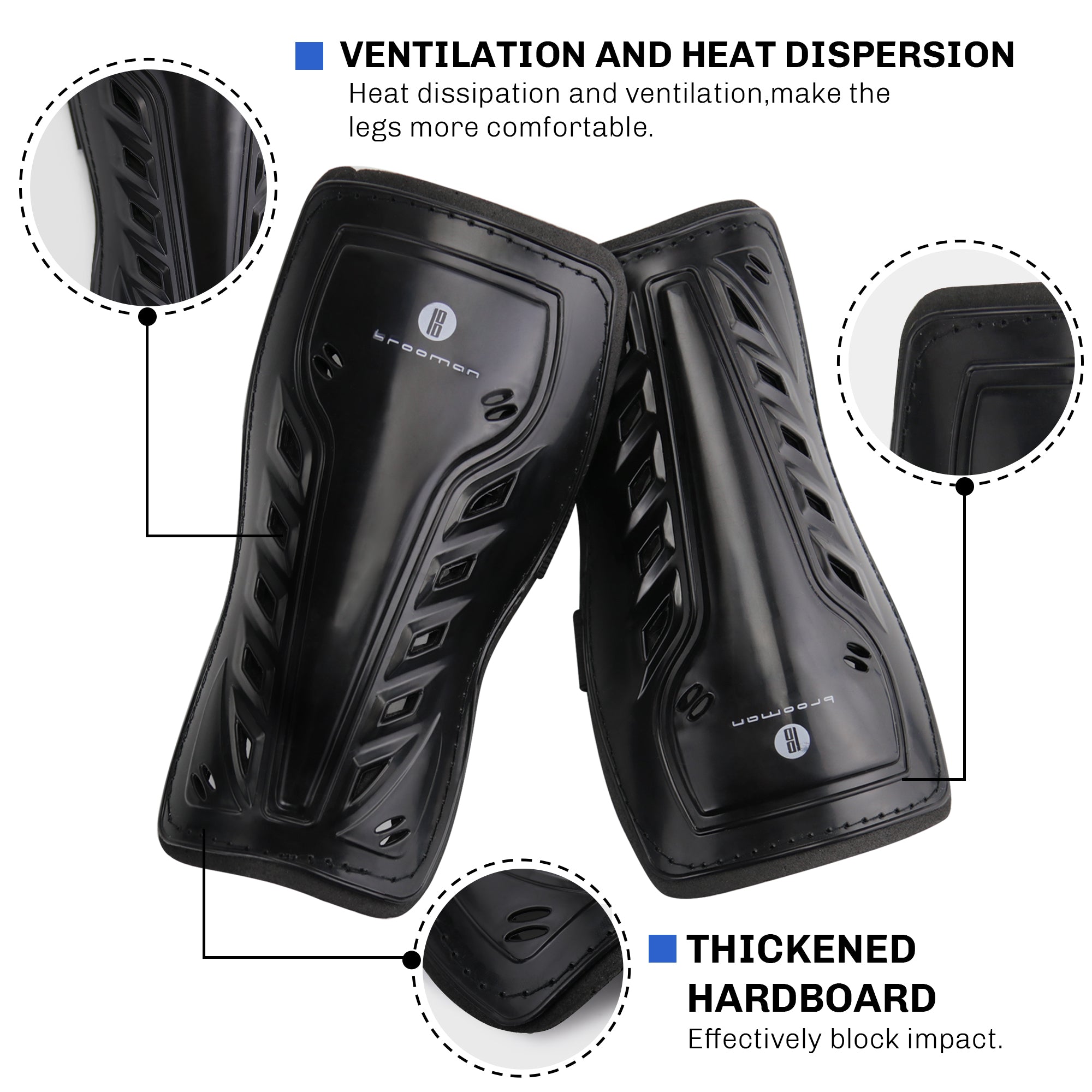 brooman Kids Sport Soccer Shin Guards Youth Football Pads Child Calf P